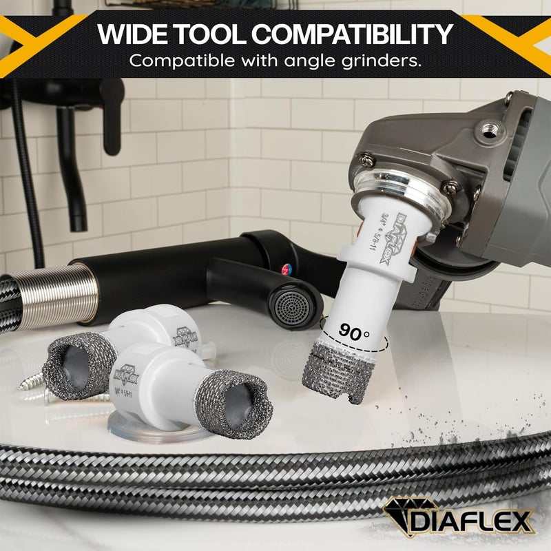 DIAFLEX Premium Brazed Core Bit – 3/4" Diamond Hole Saw for Porcelain, Ceramic, Stone, Dekton – 5/8"-11 Thread – Fast Clean Cuts – Vacuum Brazed – Wet or Dry Use - Image 5
